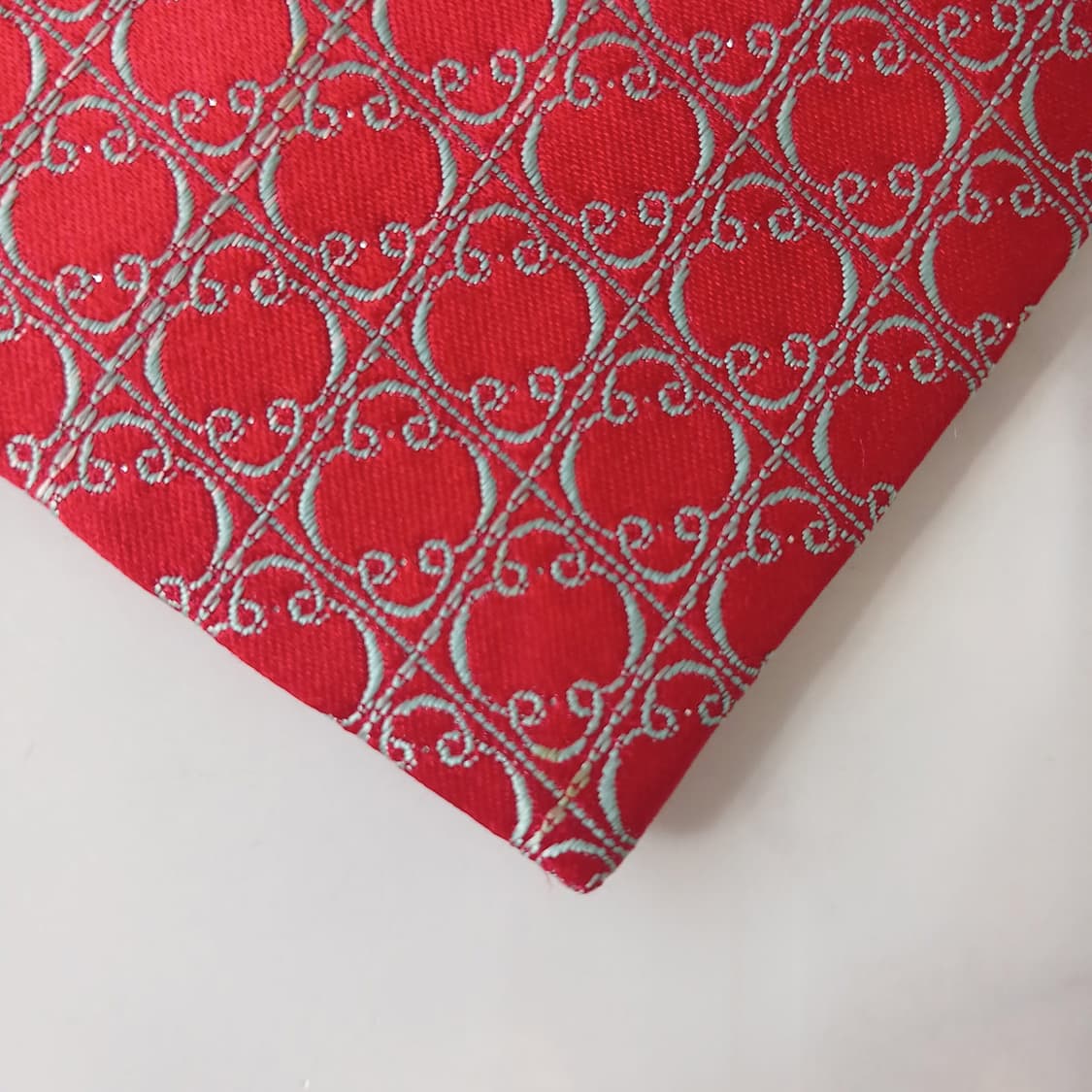 아쿠아스큐텀 실크 레드 패턴 넥타이 9cm A등급 A19661 상품이미지10