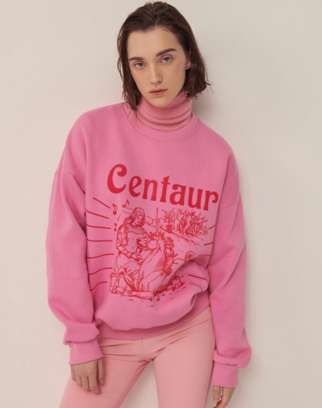 더센토르 기모 맨투맨 핑크 (이유비 맨투맨), 더센토르 맨투맨 상품이미지5