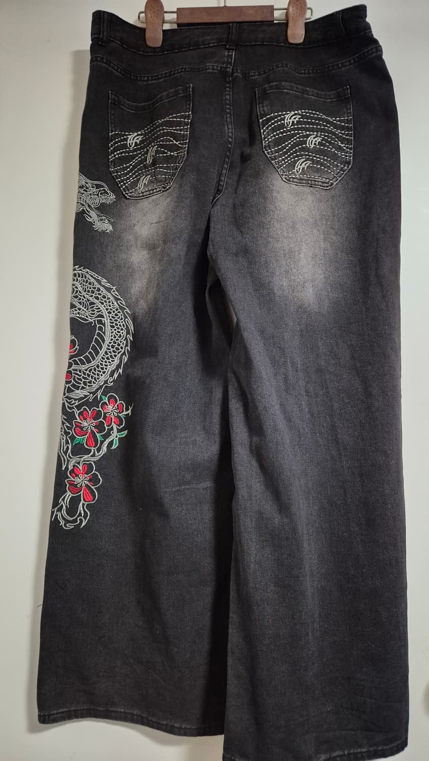 용 자수 힙합팬츠 허벅지41 총장114 상품이미지2