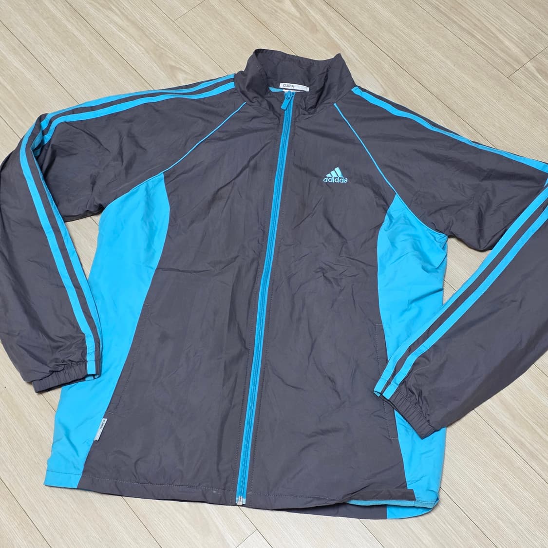 일본판 아디다스) 빈티지 회색x블루 배색 올드스쿨 희귀 바람막이 져지 상품이미지1