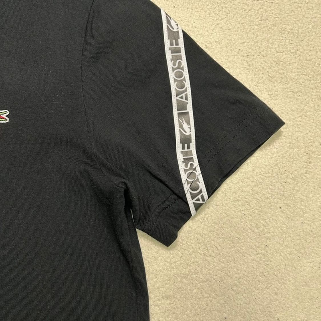 LACOSTE 블랙 로고 데이프 반팔 M 상품이미지3