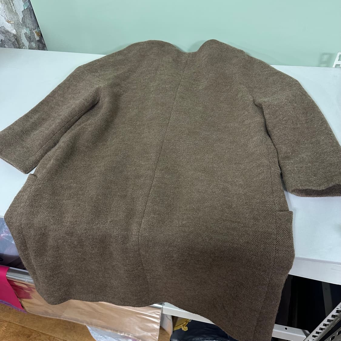 우먼M 자라우먼 베이지 라나울 논카라 7부코트 상품이미지7