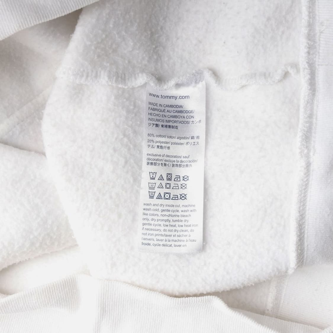 타미힐피거 빅로고 기모 후드티 화이트 L 상품이미지6