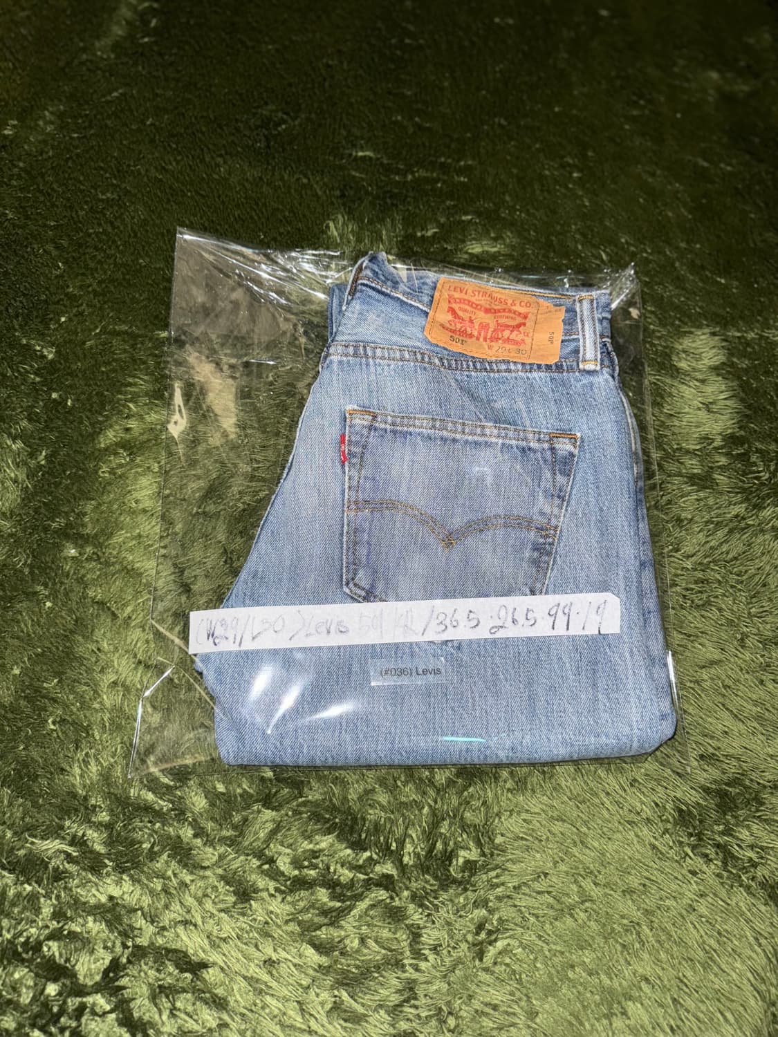 [W29/L30] 리바이스 501 워시드 오리지널 진 라이트 인디고 상품이미지10