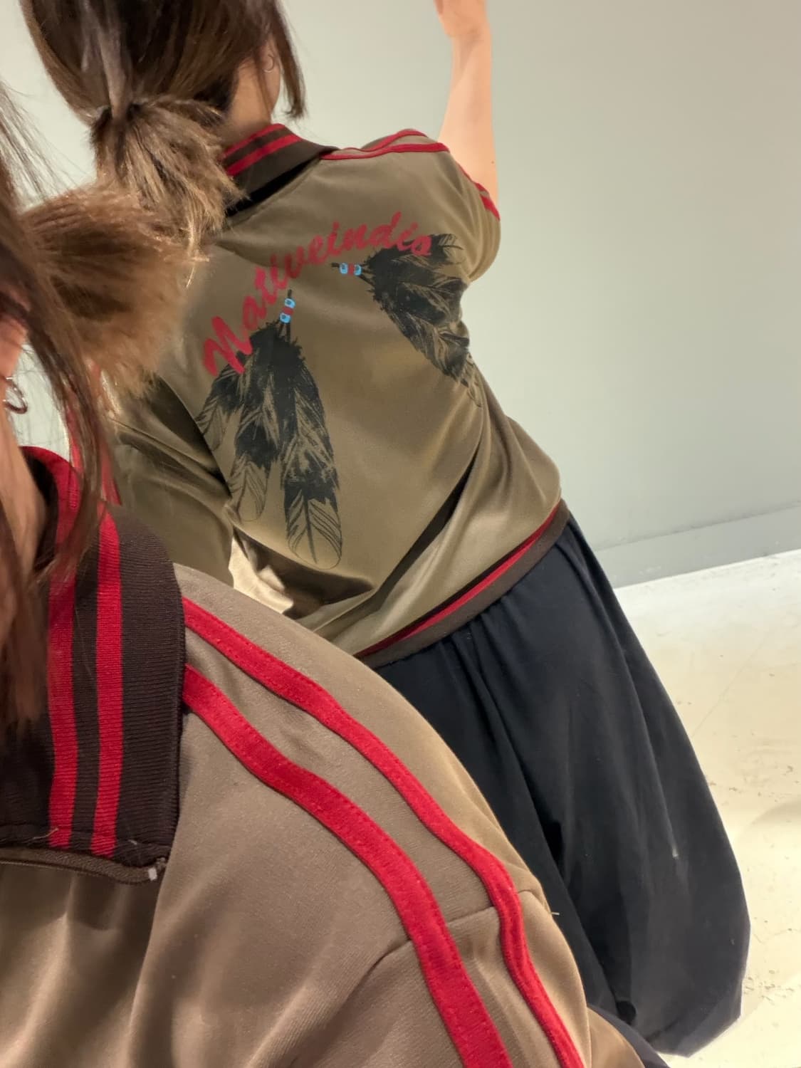 indian leaf printing detail zip-up 상품이미지5