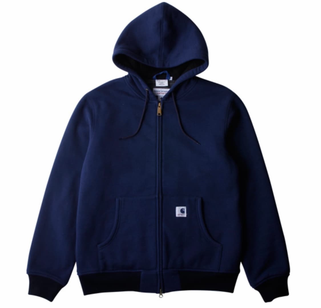 칼하트x아담키멜 스웻 후드집업 네이비 상품이미지2