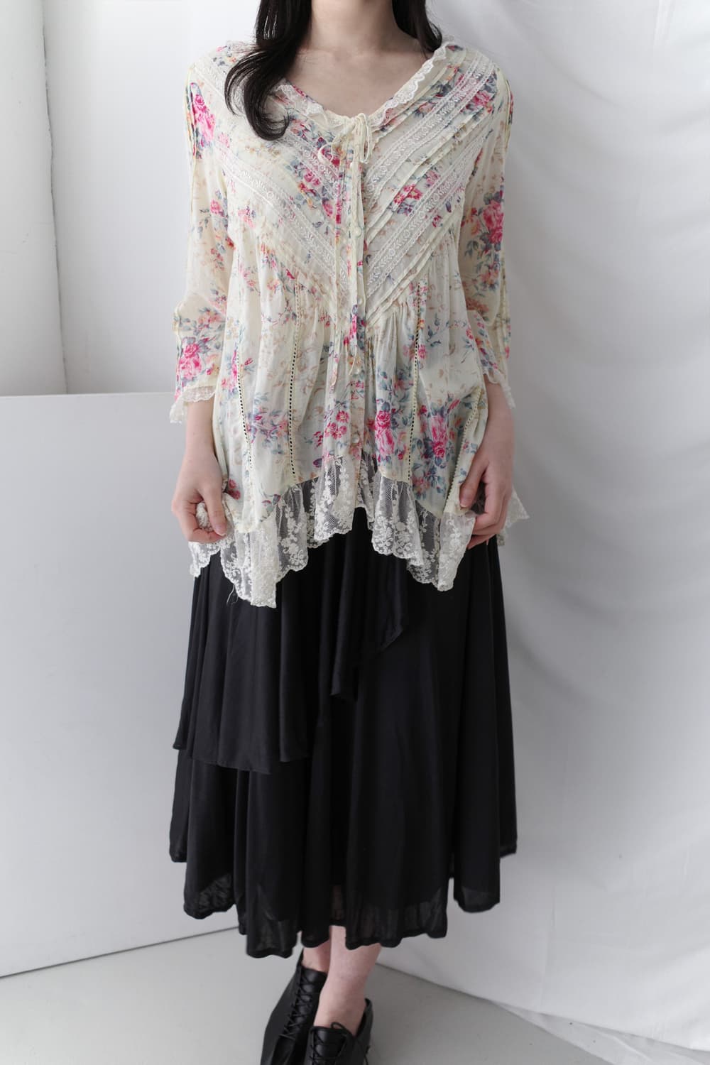 flower lace blouse 상품이미지5