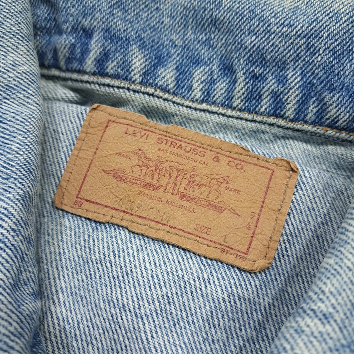 CL946 L 리바이스 90s 미국산 70507 레드탭 데님 자켓 상품이미지3