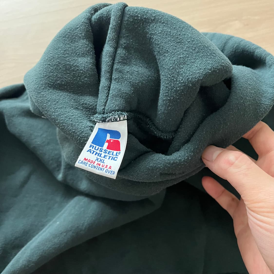 [2XL] 90s 빈티지 러셀 스웻 후드 다크그린 상품이미지2