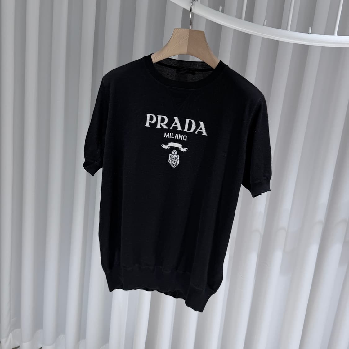 (S/48) / 프라다 로고 크루넥 반팔 니트 상품이미지2