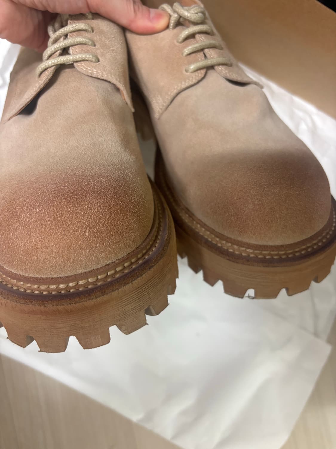 야세 6.5cm 페더 코만도솔 스웨이드 더비슈즈 250 상품이미지4