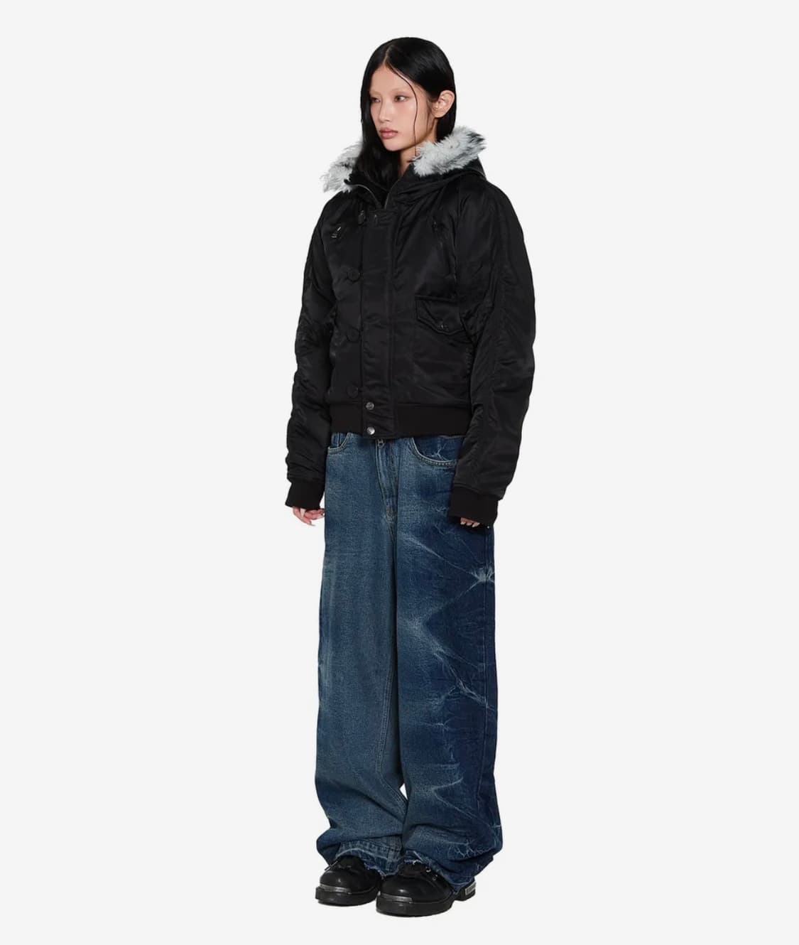 [새상품] 아캄 Hooded Fur MA-1 퍼 마원 자켓 1 상품이미지4