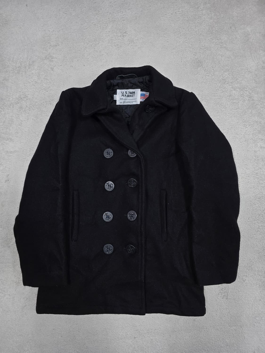 Schott 쇼트 U.S. 740N 블랙 피코트 상품이미지1