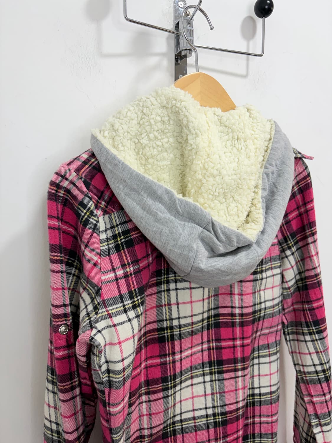 Wazp 핑크 레이어드 후드집업 상품이미지8