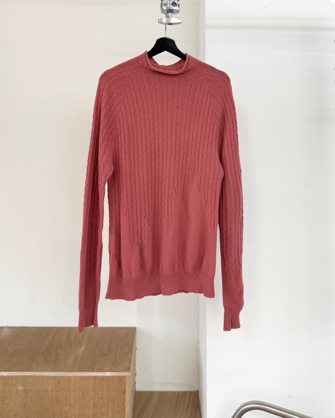 에르메스 핑크 케시미어 목 넥 스웨터 상품이미지1