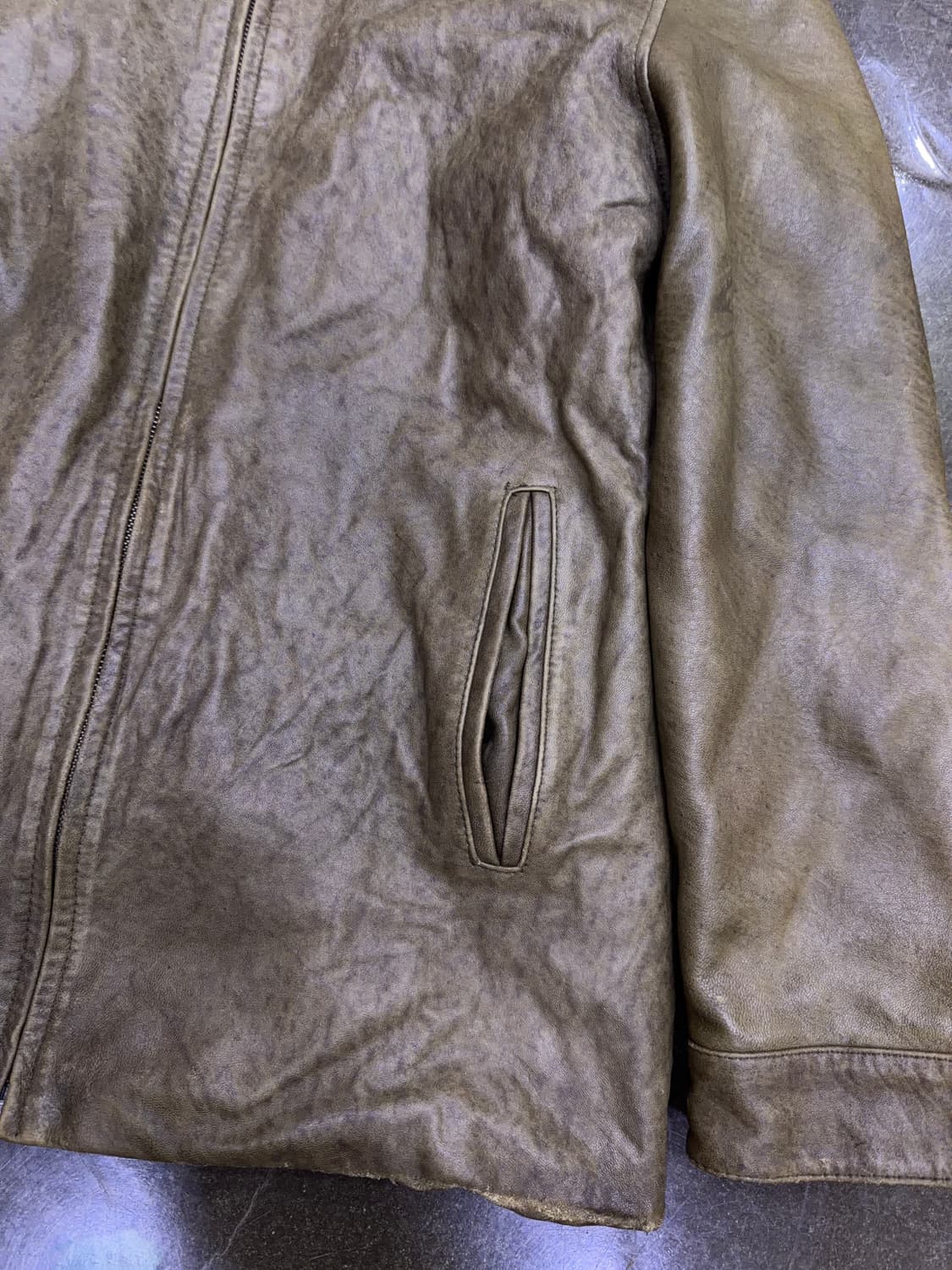 페리엘리스 빈티지 양가죽 워싱 싱글 라이더자켓 100 상품이미지5