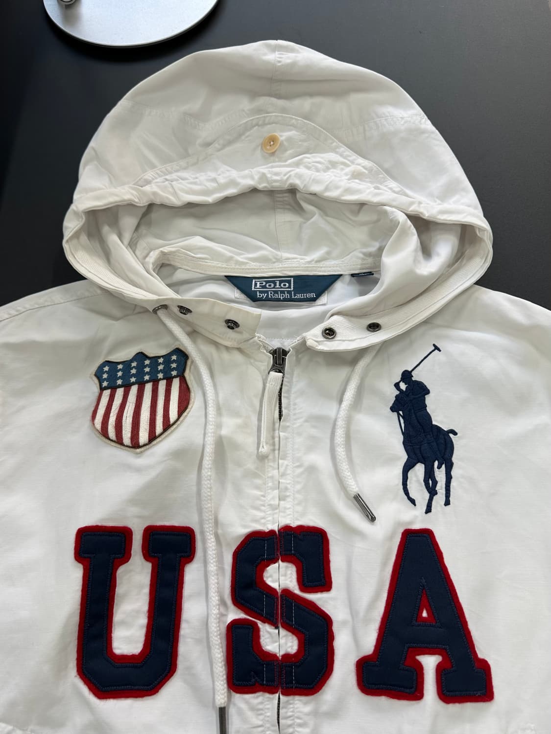 폴로 랄프로렌 USA 빅포니 코튼나일론 컴뱃자켓 화이트 상품이미지9