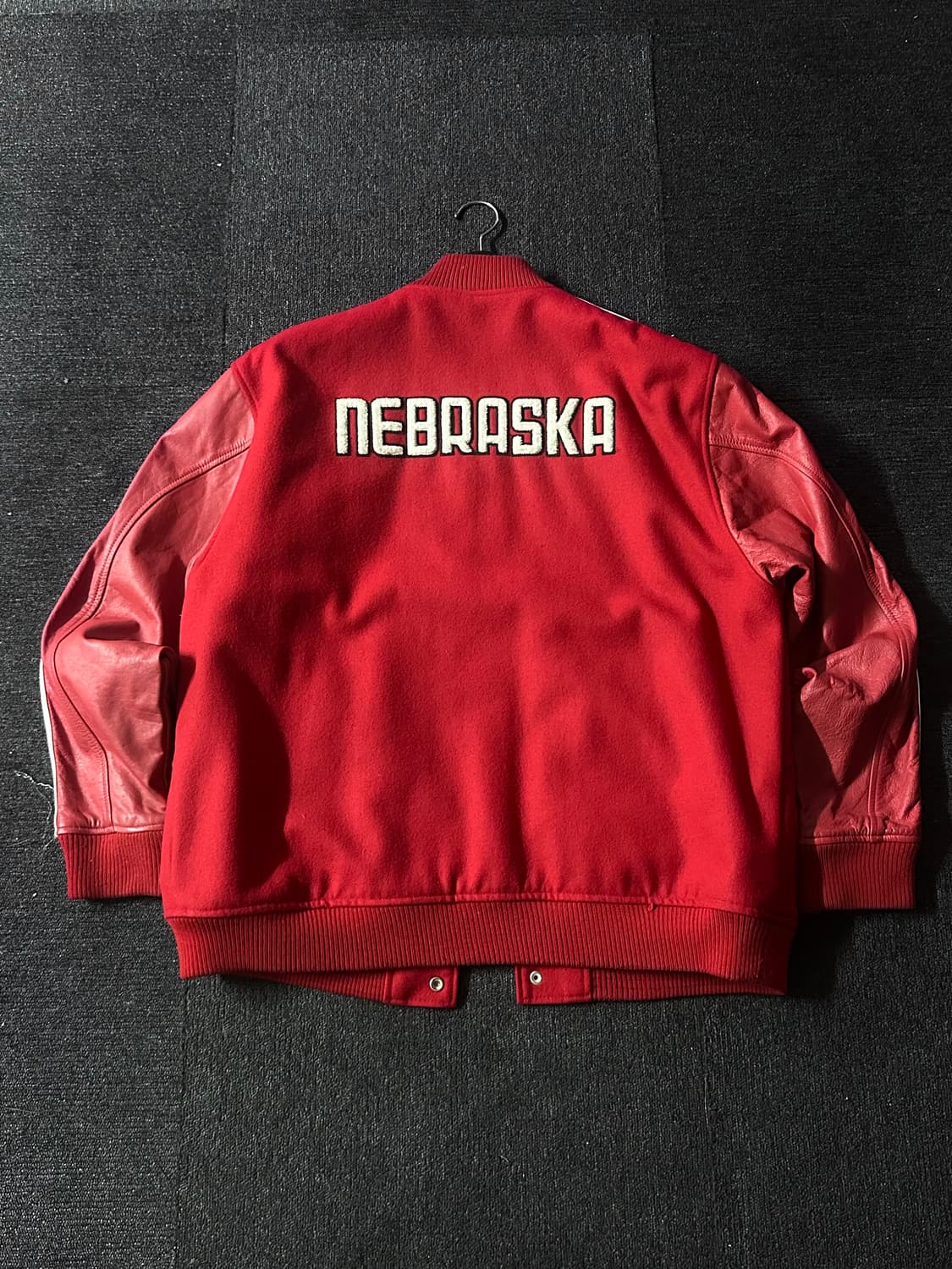 90s 아디다스 미식축구팀 네브레스카 레더 바시티 스타디움자켓 상품이미지3