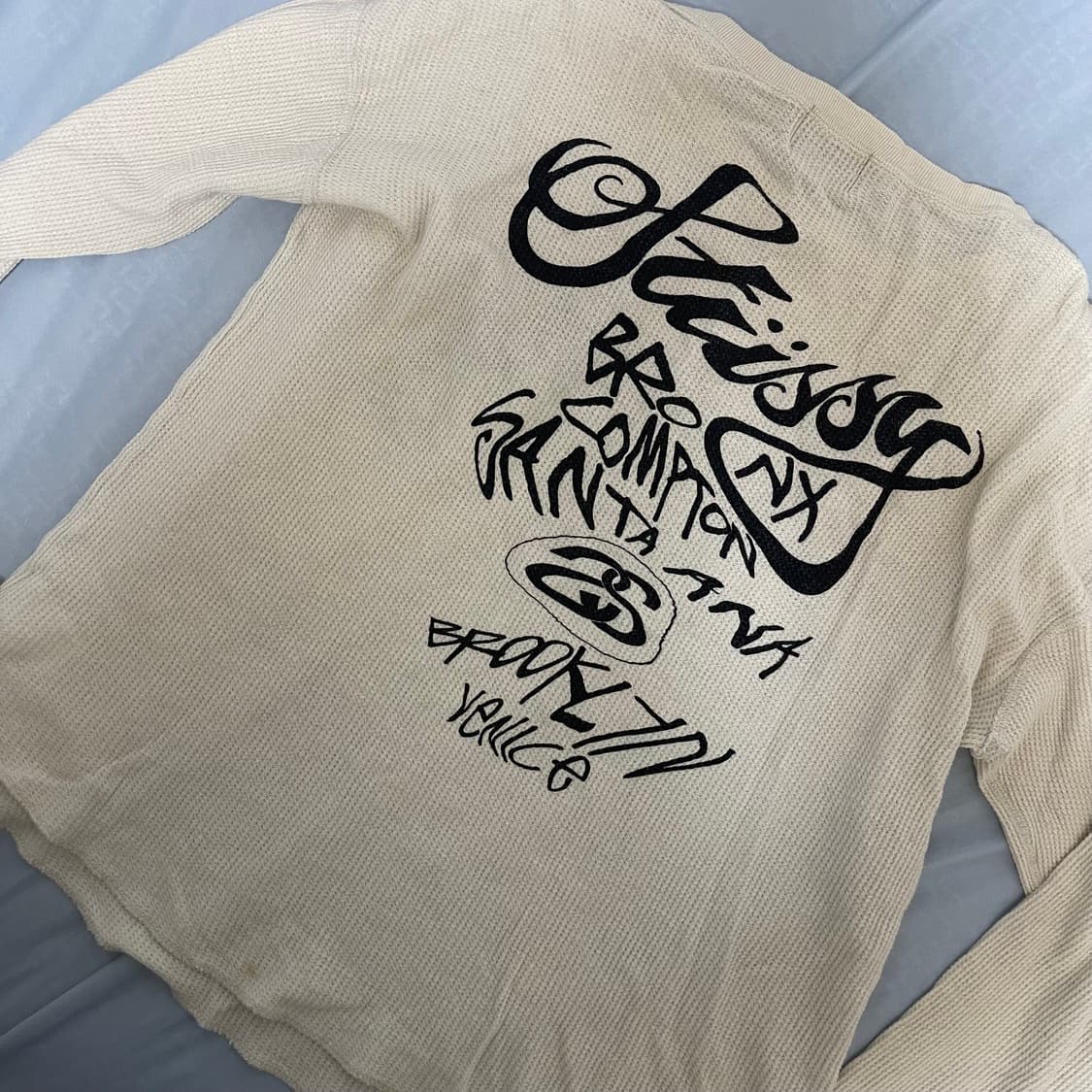 (유일매물) 80s 스투시 빅로고 와플 니트 상품이미지4