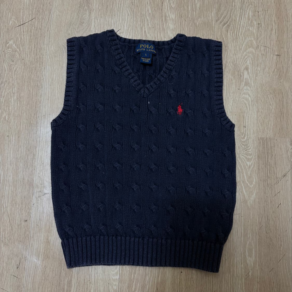 폴로 랄프로렌 키즈 꽈배기 니트조끼 5세  상품이미지1
