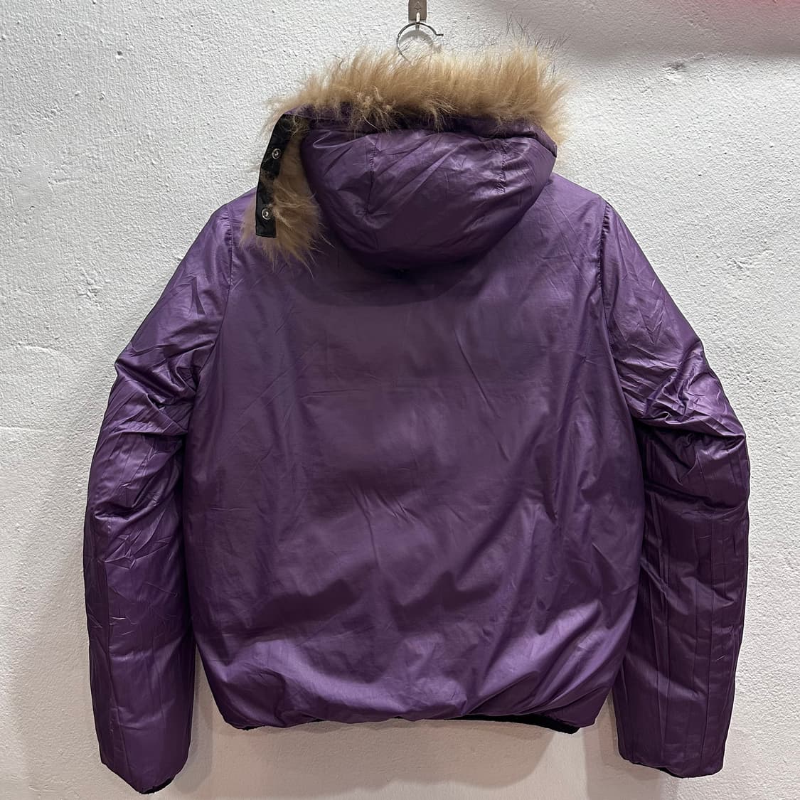 베어USA 퍼 트리밍 리버서블 크롭 패딩M 상품이미지8