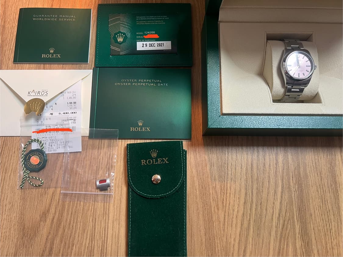 롤렉스 오이스터 퍼페추얼 34mm 124200 핑크 오이스터 상품이미지10