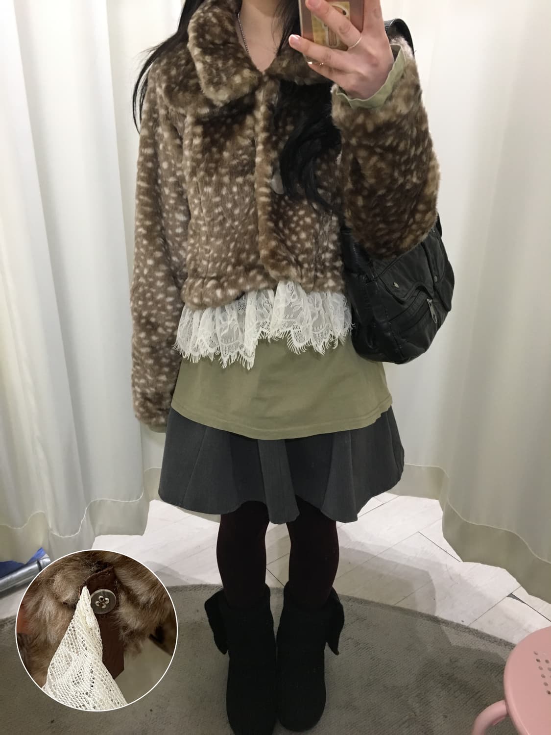 cornflake bambi fur jacket (갸루,y2k) 상품이미지1