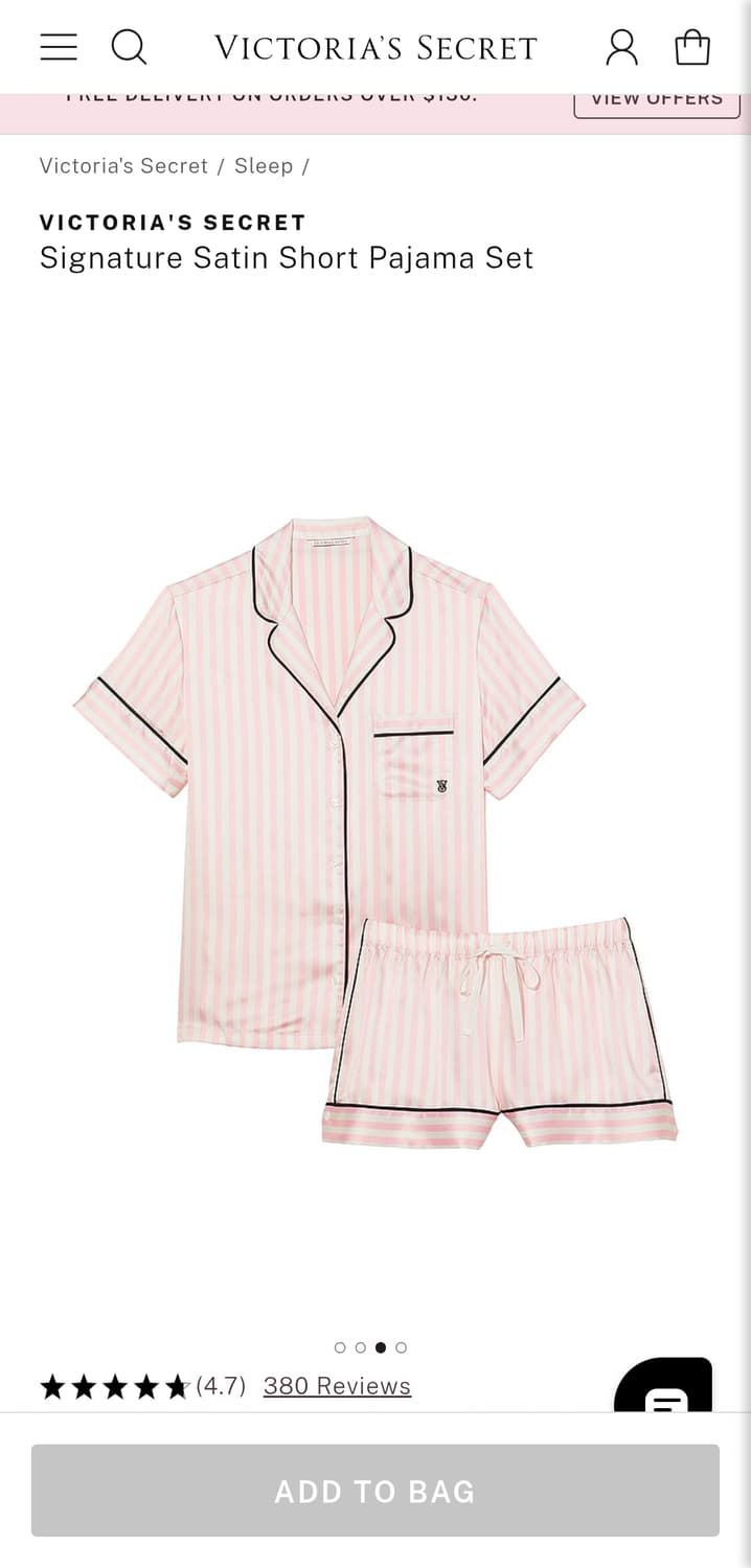 Victoria's Secret Satin Short Pajama Set 상품이미지3