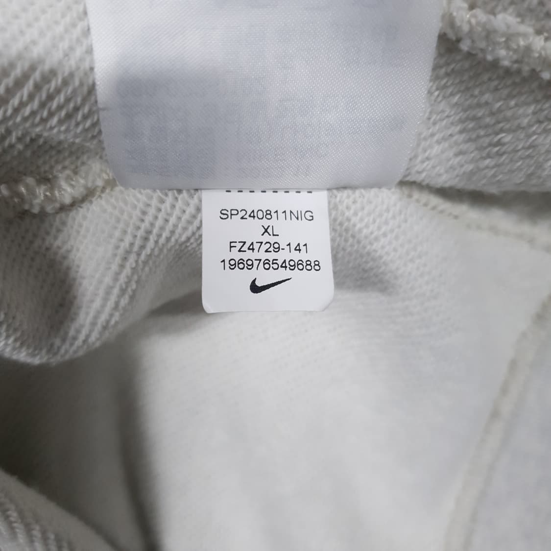 XL) 나이키 NSW 신형 23FW 프렌치테리 맨투맨 스웻셔츠 화이트 상품이미지8
