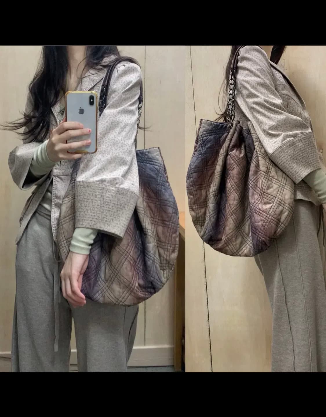 [직수입] 빈티지 체인 레더 숄더백 상품이미지1