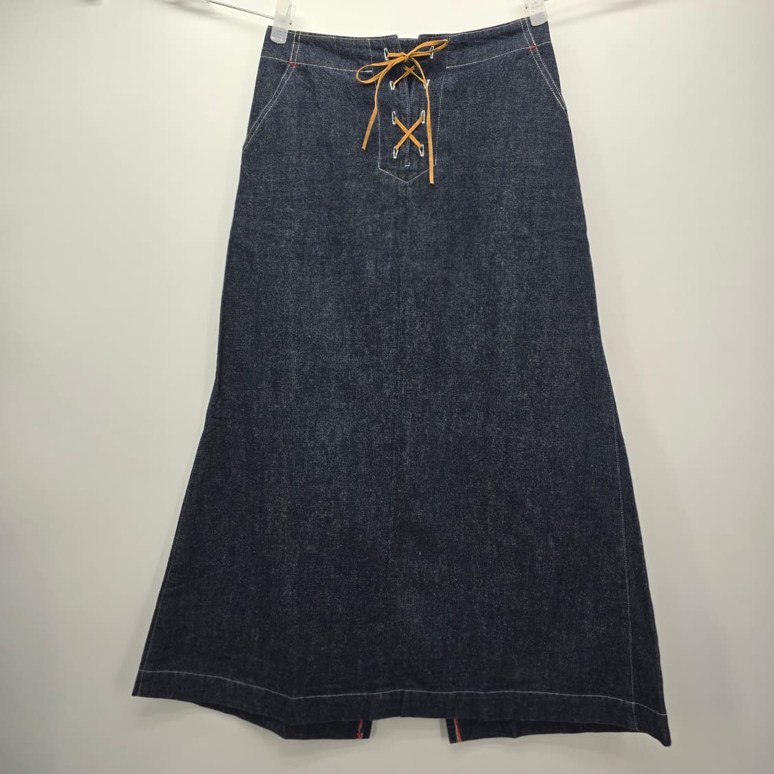 일본 빈티지 데님 레이스업 롱 스커트 상품이미지9