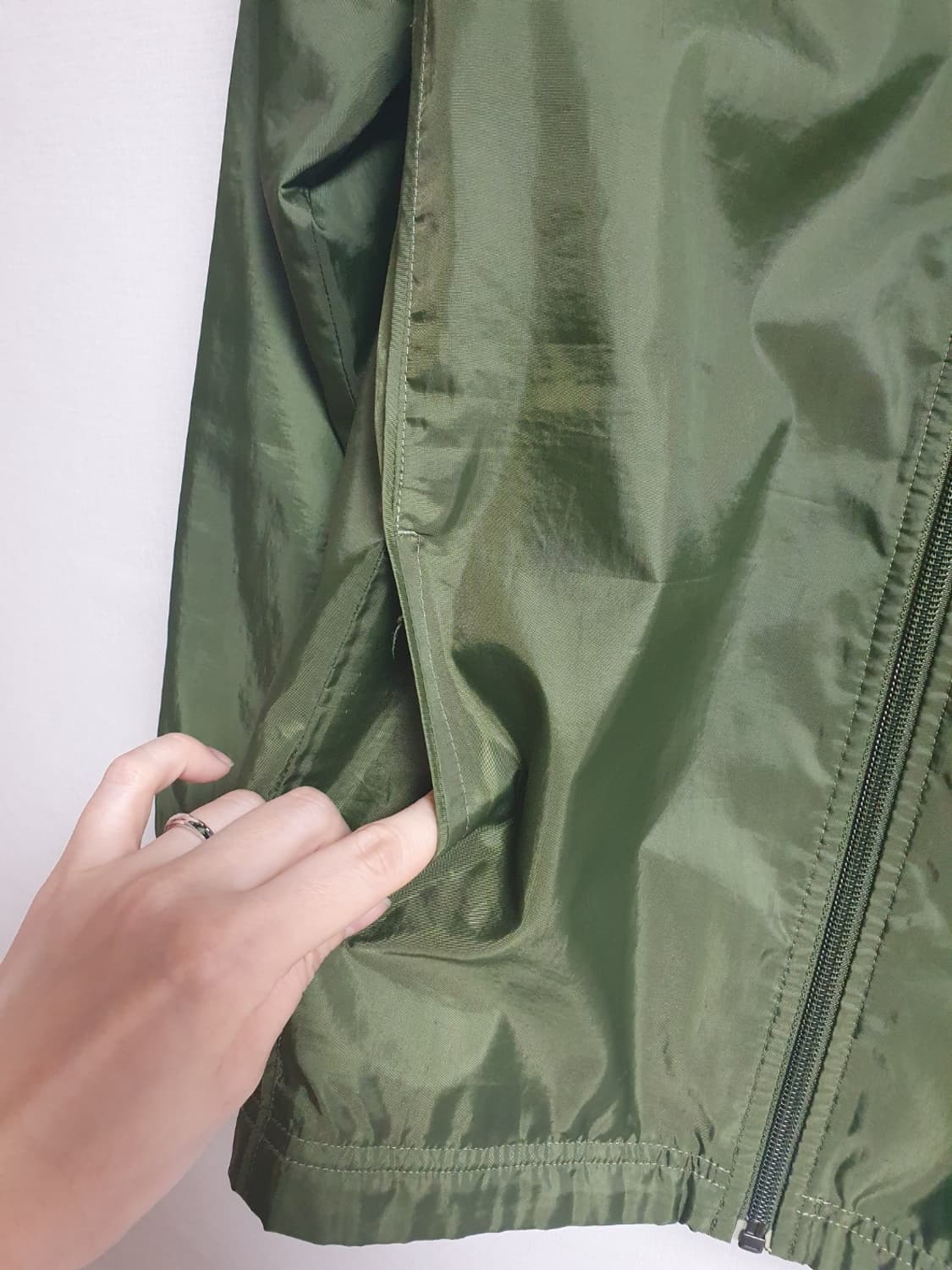 나이키 카키 히든 후드 바람막이 자켓 XL 메쉬안감 상품이미지7