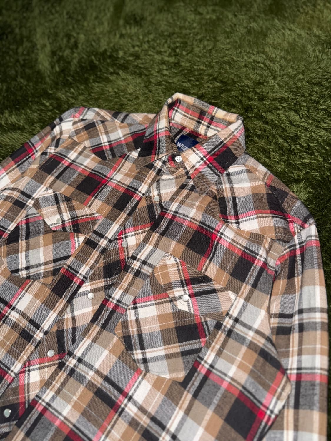 [M] Wrangler 올드 랭글러 펄 스냅 웨스턴 셔츠 플레이드 상품이미지2