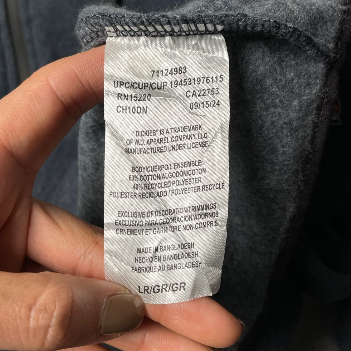 DICKIES 디키즈 빈티지 네이비 기모 후드 집업 A00869 상품이미지10