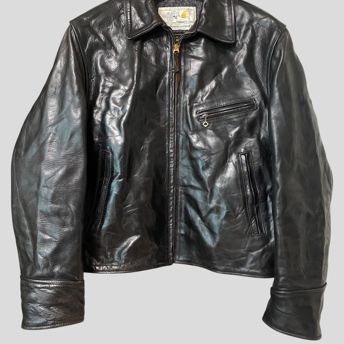 (38)에어로레더 하프벨트 홀스하이드 자켓 상품이미지3