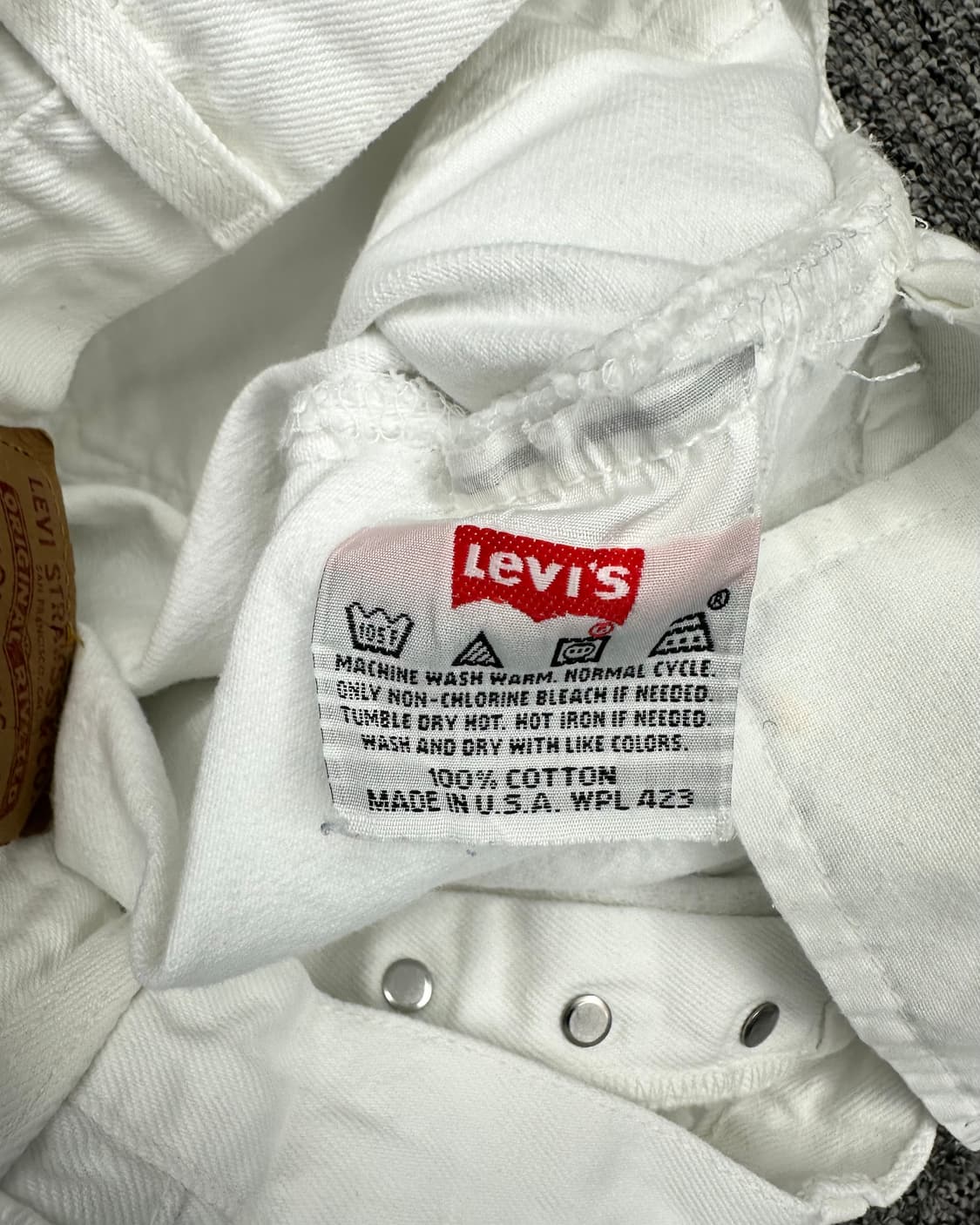 (허단38)90'S 리바이스 USA 501 화이트-M1773 상품이미지5