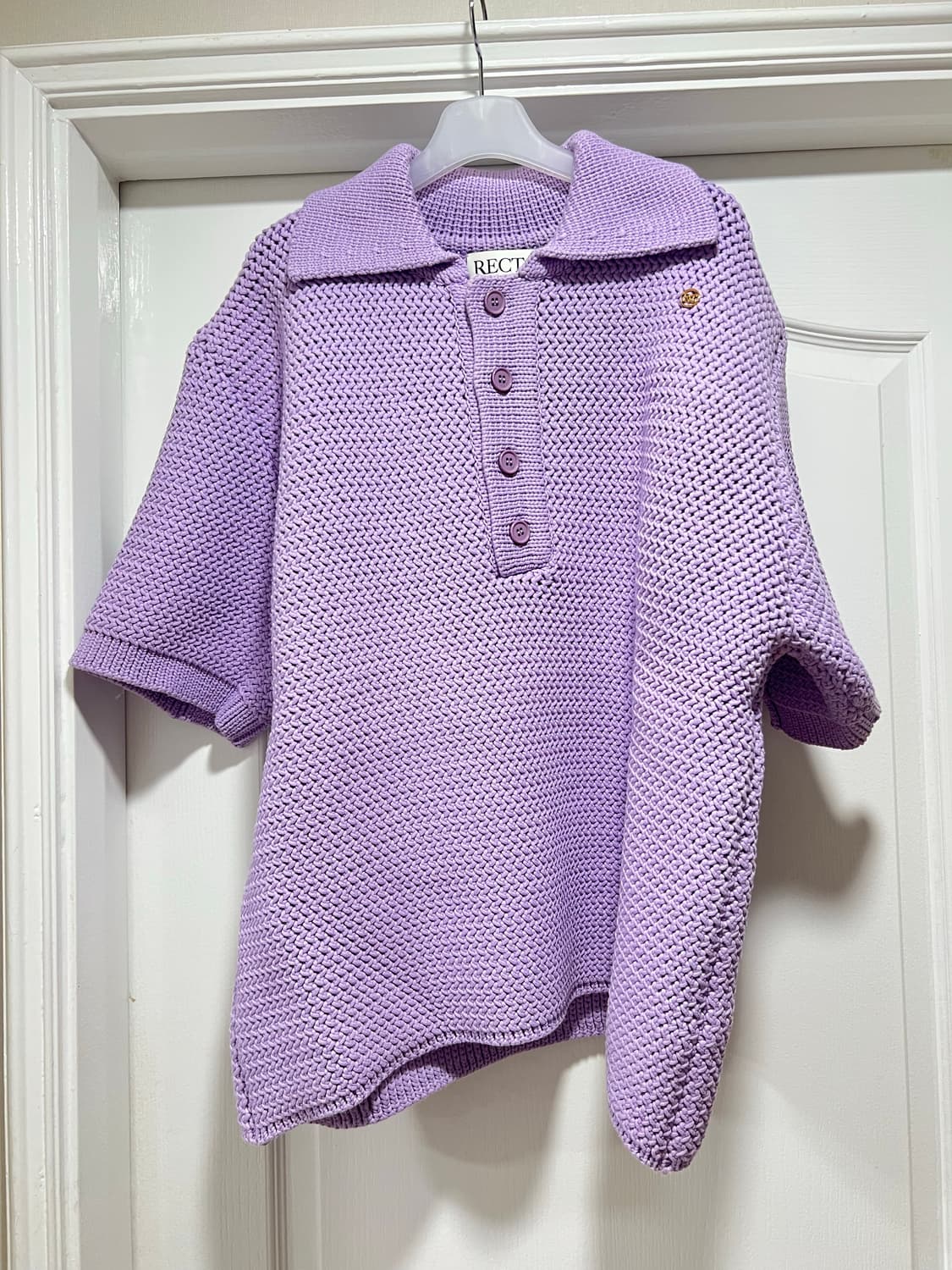 RECTO 오픈 카라 반팔 니트 상품이미지3