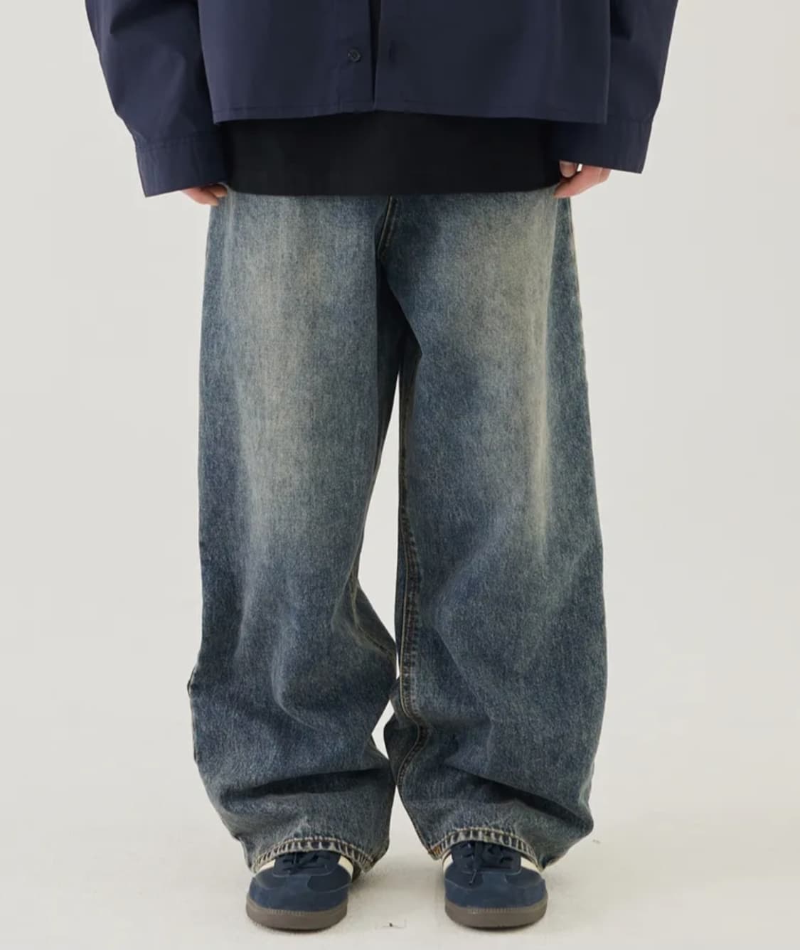 (48)이스트서비스샵 크리즈 워싱 데님 팬츠 상품이미지1