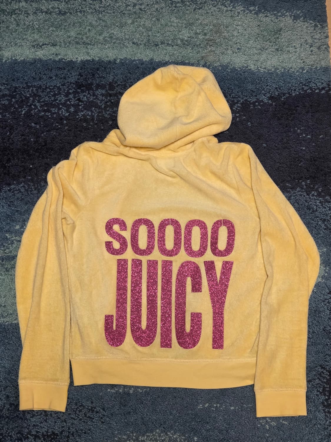 주시꾸뛰르 벨벳 테리 연노랑 후드집업 희귀져지 y2k  상품이미지7