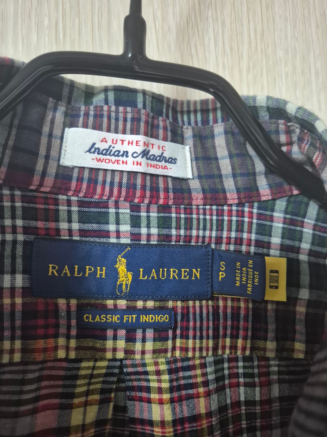 (정품) 폴로 랄프로렌 마드라스 체크 코튼 셔츠 남방 S 신형 상품이미지5
