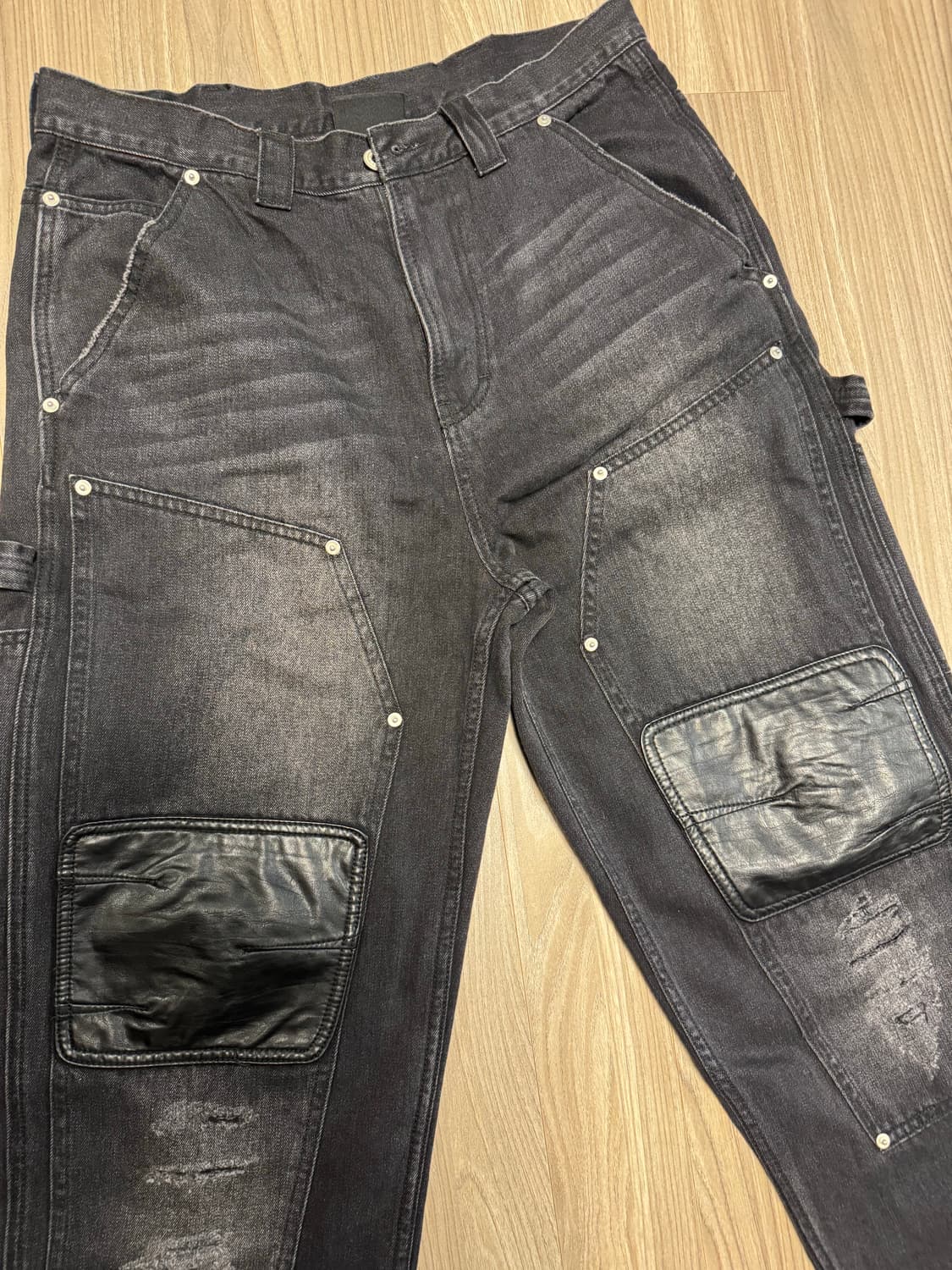 인세인개러지 더블니 워크팬츠 블랙 1사이즈 상품이미지7