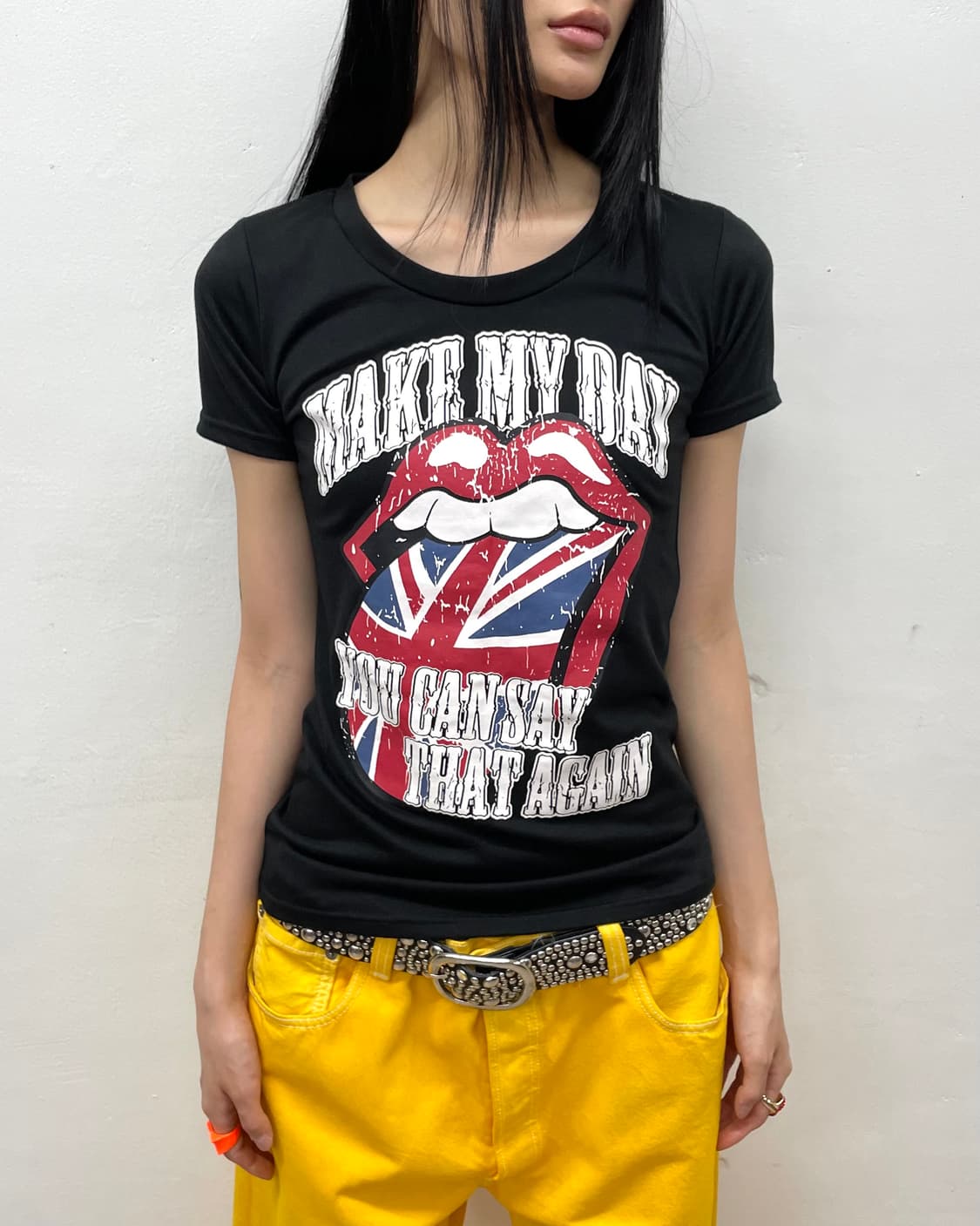 Rolling Stones American Flag Lip Black T 상품이미지4