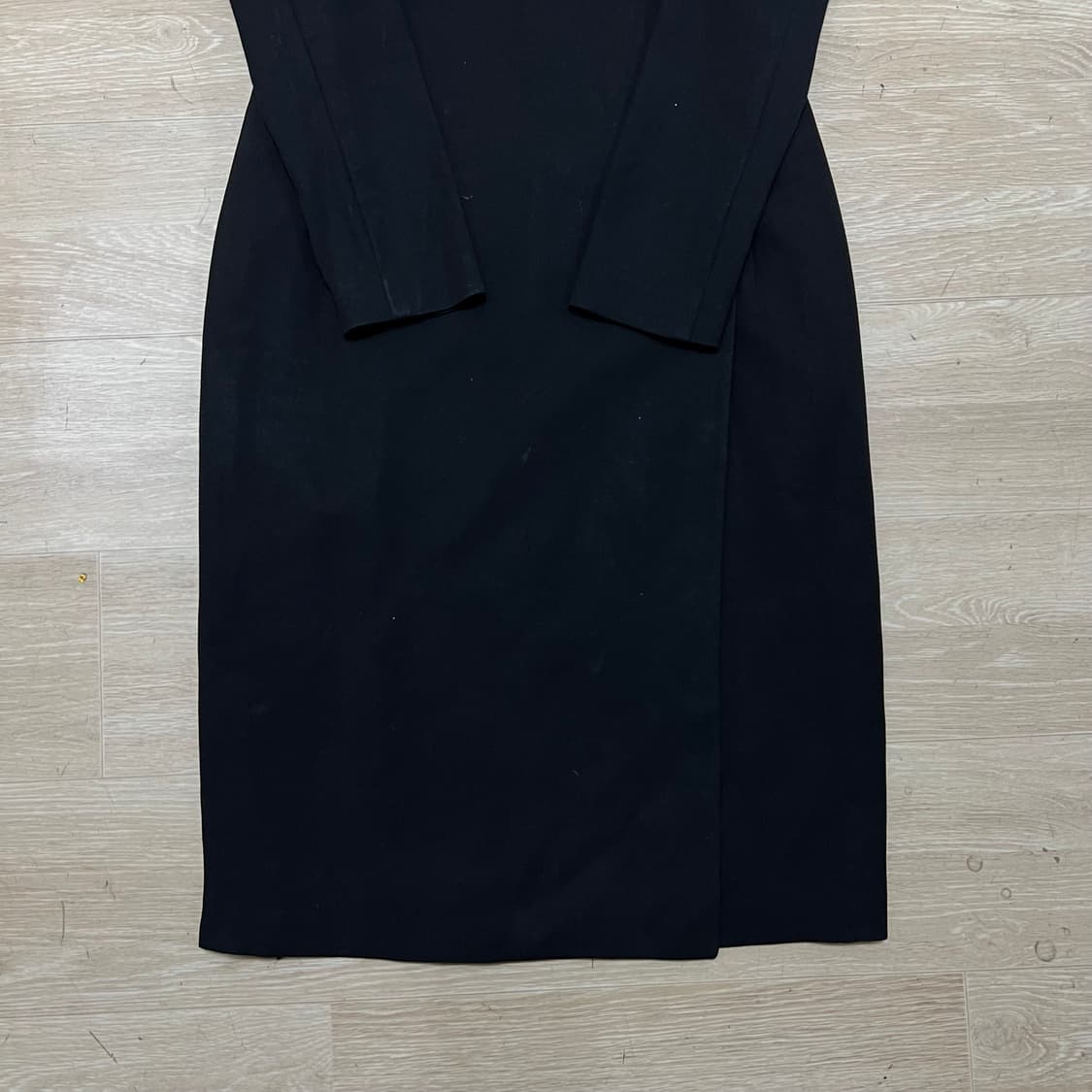 잇미샤 여성 노카라 랩 롱코트 [블랙] 82-92-155 상품이미지3