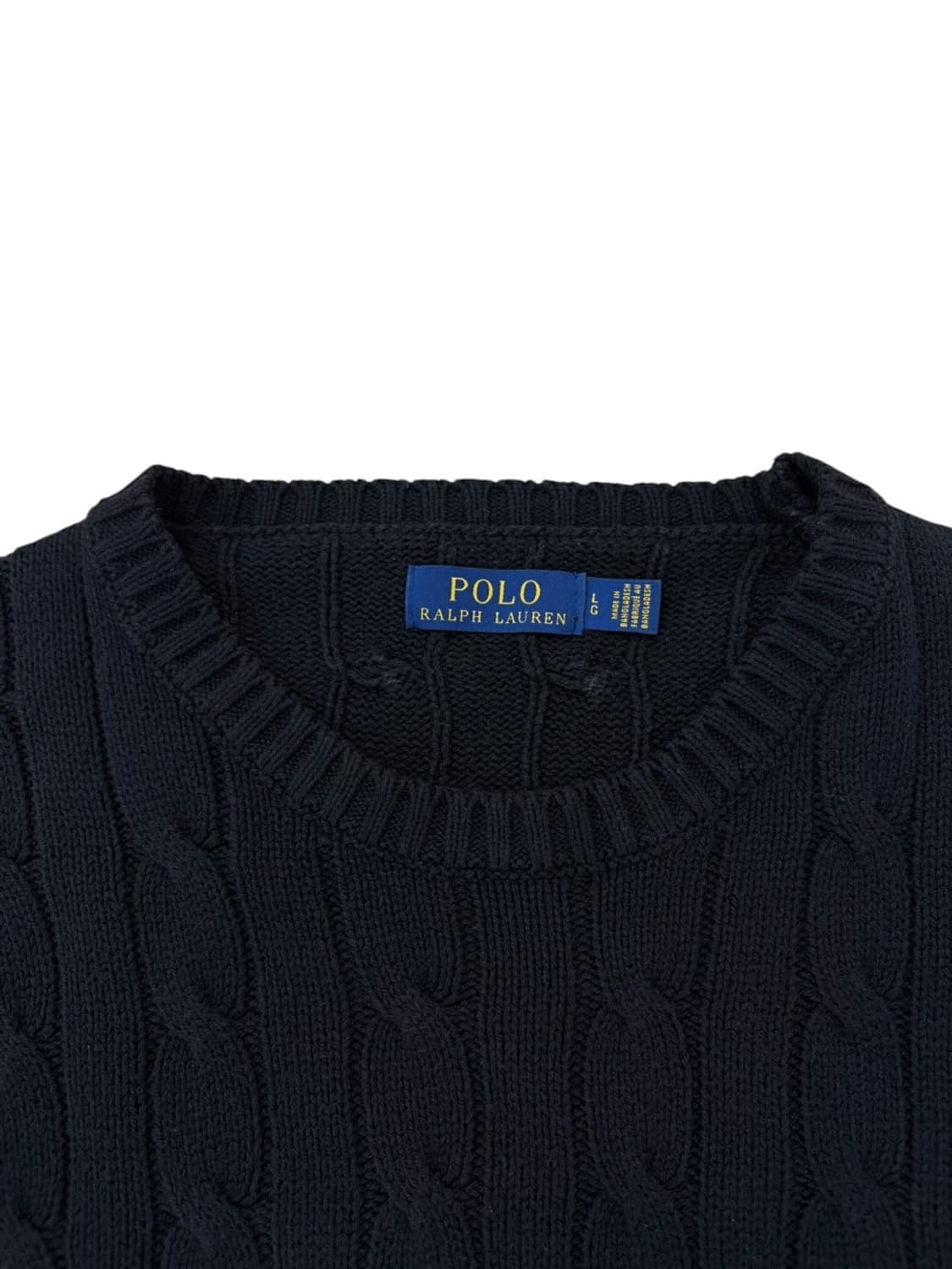 폴로 꽈배기 니트 블랙 (L) 상품이미지3