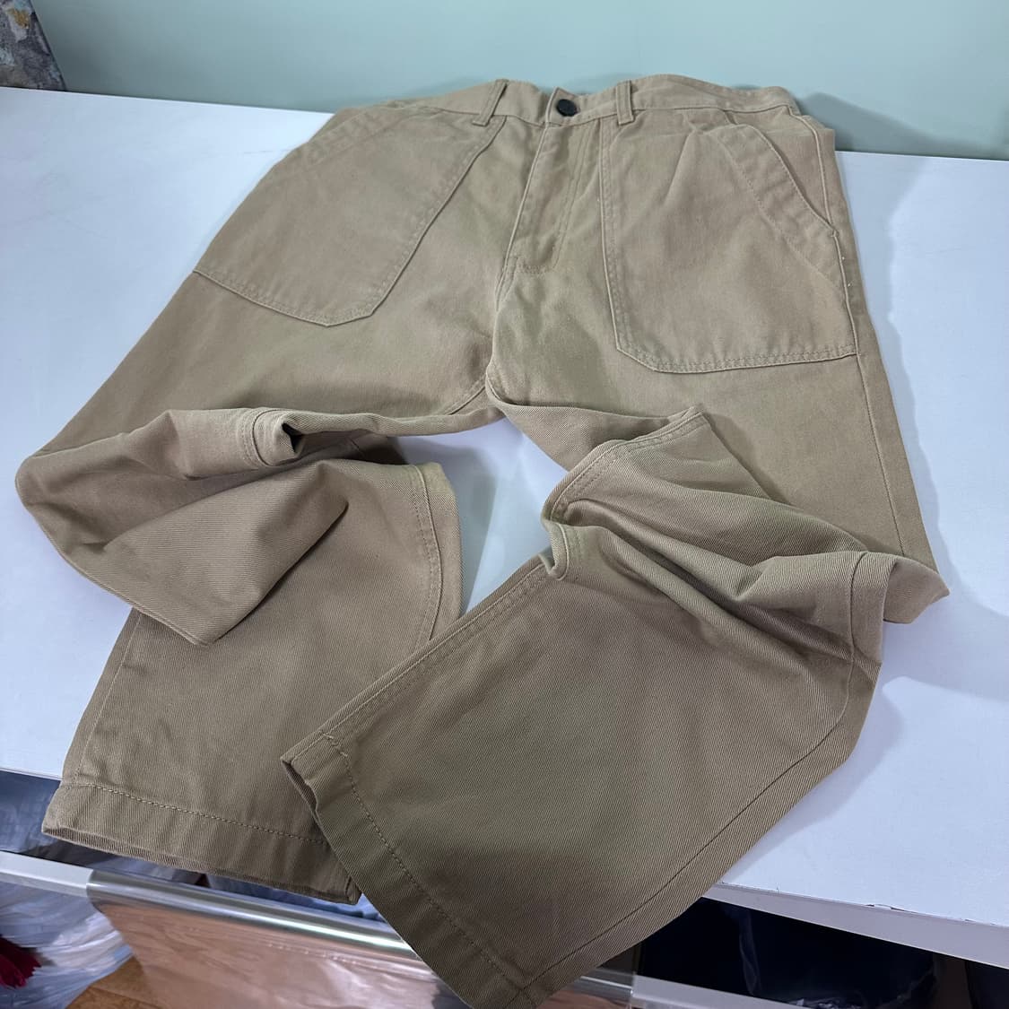 S-M 유니폼브릿지 베이지 레귤러핏 코튼 퍼티그팬츠 상품이미지3