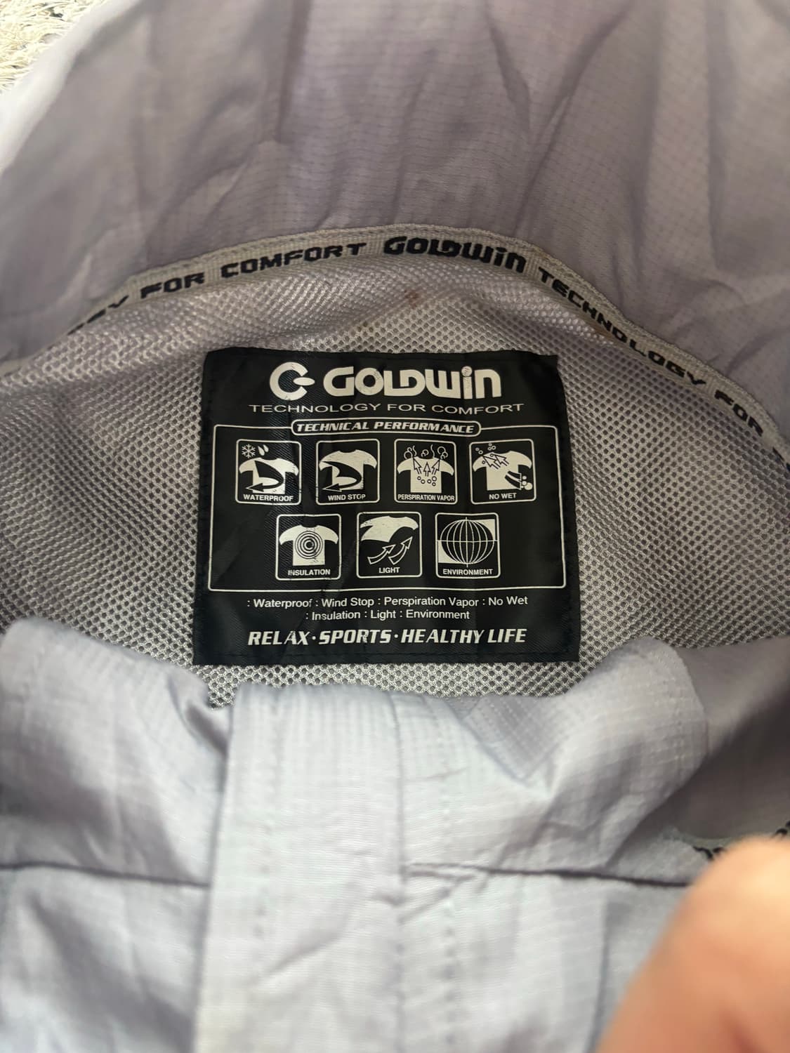 일본판 GOLDWIN 바람막이자켓 사이즈 105 상품이미지4