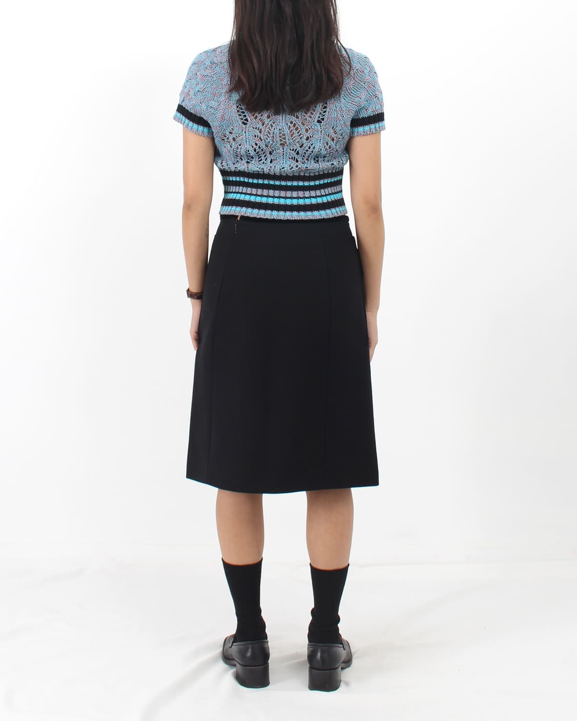 구찌 gucci 빈티지 울 벨벳 에이라인 블랙 미디 스커트 상품이미지10