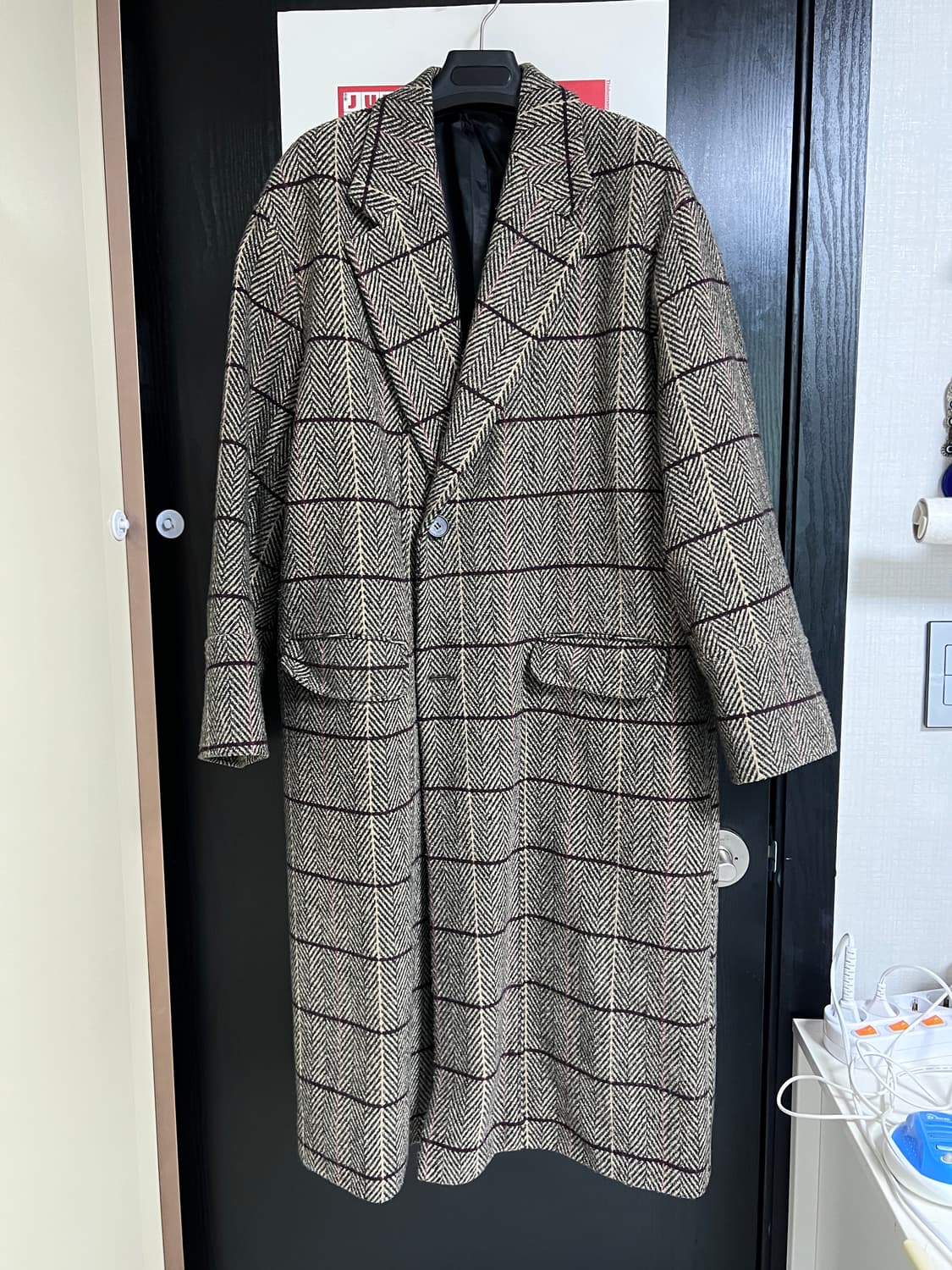 울 체크 코트 상품이미지1