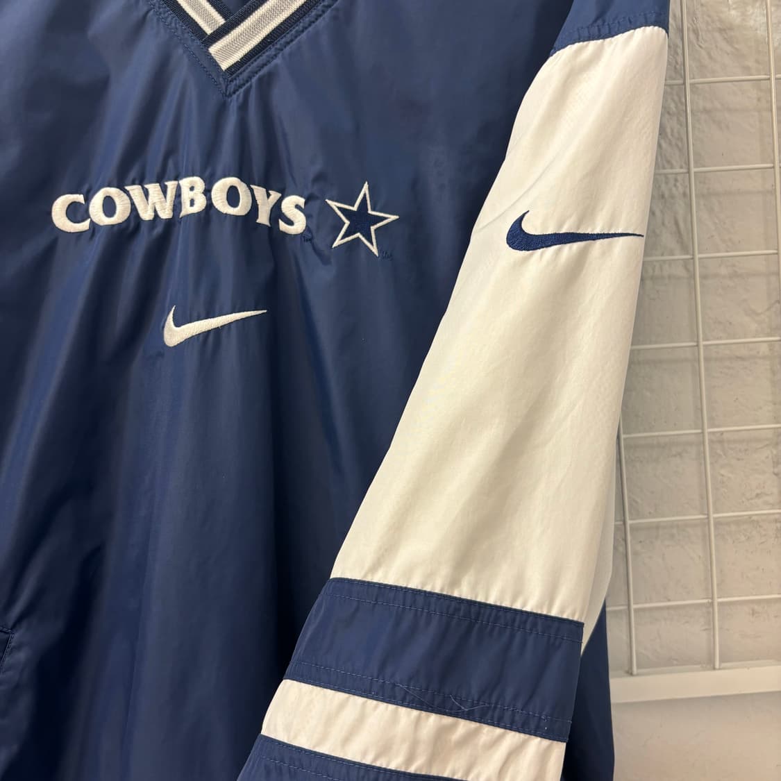 90s 나이키 X NFL 댈러스 카우보이스 네이비 리버시블 웜업 XL 상품이미지5