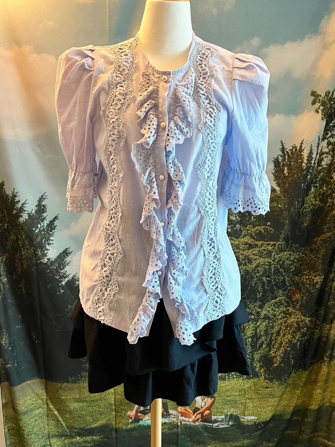 vintage eyelet frill blouse 상품이미지1